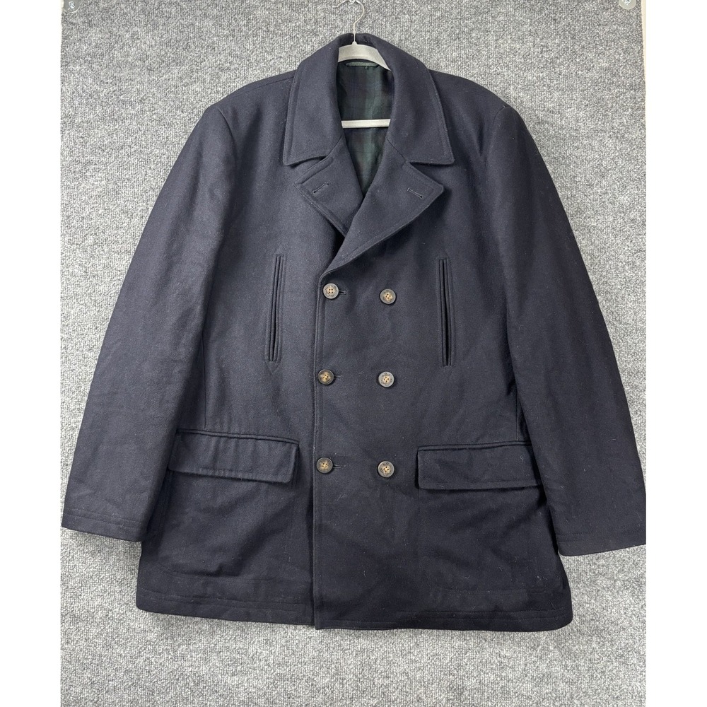 Ralph Lauren Coat Men Size 48L Navy Blue Luke‎ Peacoat Wool Heritage Nautical